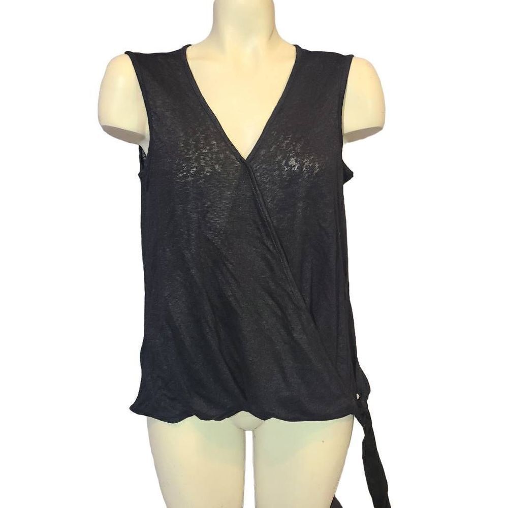 Bobeau‎ Black Surplice Tank Size Small